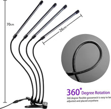 Load image into Gallery viewer, Grow Light for Indoor Plants - Upgraded Version 80 LED Lamps with Full Spectrum &amp; Red Blue Spectrum, 3/9/12H Timer, 10 Dimmable Level, Adjustable Gooseneck,3 Switch Modes